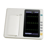 Portable 3-channel ECG machine with 12 lead electrodes, 7-inch touch screen LCD and digital color display